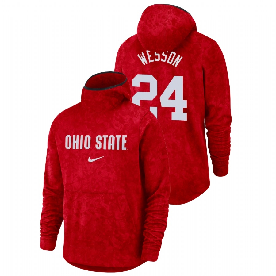 Ohio State Buckeyes Men's NCAA Andre Wesson #24 Scarlet Spotlight Team Logo Pullover College Basketball Hoodie NEI4649GQ